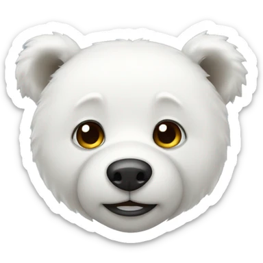 white taddy bear sticker