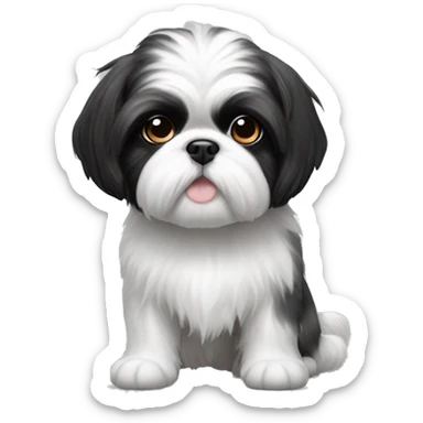 Black and white boy shih tzu sticker