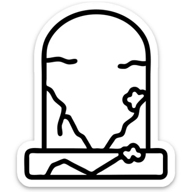 Add moss and weathering to a traditional Norway gravestone without cross, keep the style consistent with the original, no background. sticker