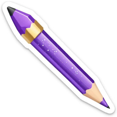 Glitter Purple and Cian pencil hand write  sticker