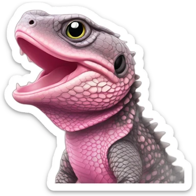 tegu lizard pink with big jowls sticker