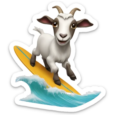 goat surfing sticker