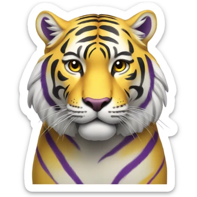 Yellow and purple tiger  sticker