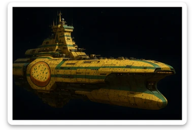 a massive cruiser size space supercarrier space ship, except it is decorated in a garlic bread insignia and paint scheme sticker