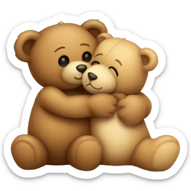 teddy bear kissing another teddy bear sticker