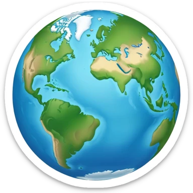 Earth globe with continents shaped to form the number 812 sticker