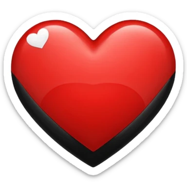 Make a red and black heart with an a in it sticker