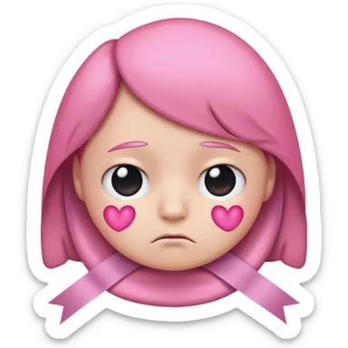 Make a emoji whit these emojis 🎀😔 sticker