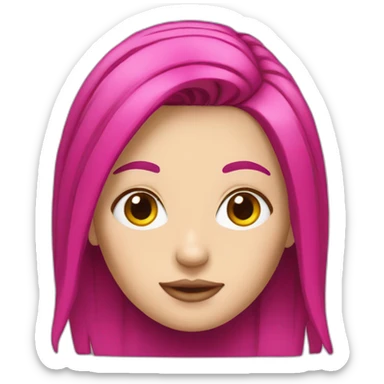White girl with magenta hair  sticker