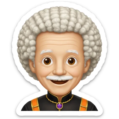 afro halloween white grandpa sticker