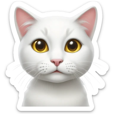 coquette white cat sticker
