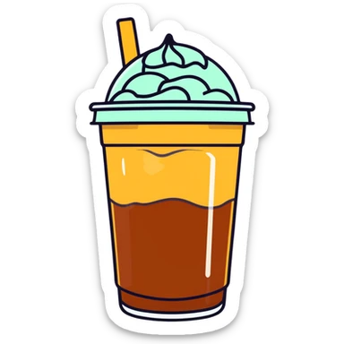Starbucks iced tea with ice cubes sticker