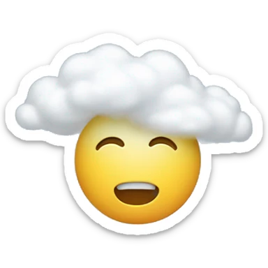 "Head in the Clouds" Emoji: A little face with clouds around its head, as if it were floating in thoughts. It represents being distracted or daydreaming. sticker
