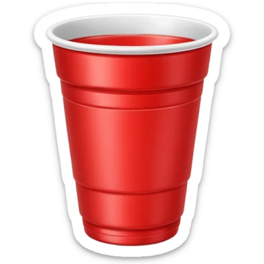 red beer pong cup sticker