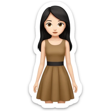 emoji de mujer morena pelo largo con cintura sticker