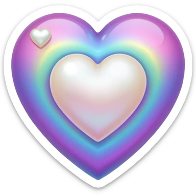 heart with a dark star and pearl sticker