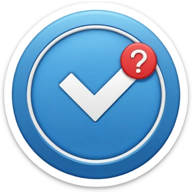 Instagram verification badge emoji in a blue outlined circular shape sticker
