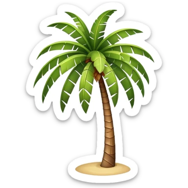 generate realistic detailed palm tree in 3d style sticker