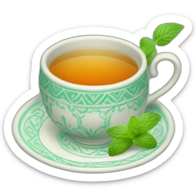 Moroccan cup of tea with mint sticker
