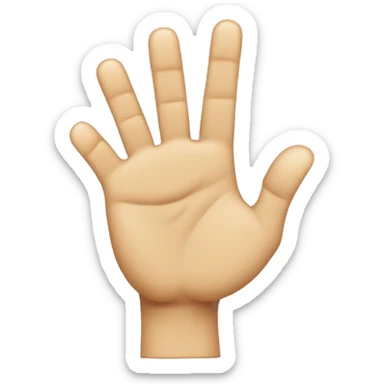 emoji of a hand with the index finger and middle finger straight up, and the thumb going out as if to make an L, then make the two remaining fingers curve into a c like shape sticker