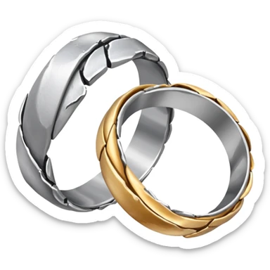 2 smashed wedding ring sticker