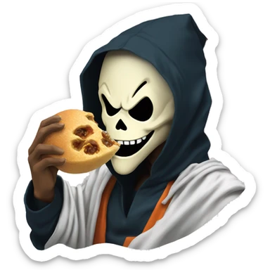 Ghostface Goku eating fo sticker