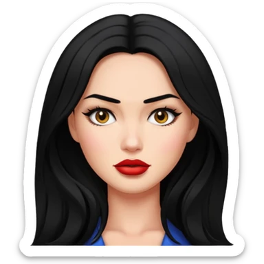 “Emoji girl, femme fatale, black hair. megan fox vibes sticker