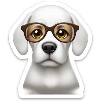 dog wearing glasses sticker