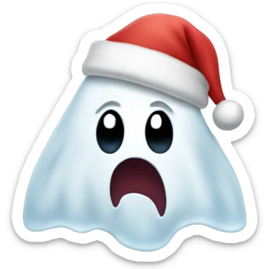 Ghost wearing a Santa hat  sticker