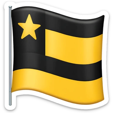 Faz uma bandeira com preto em cima e em baixo coloca amarelo mais sem o cabo de ferro que segura a bandeira, só a bandeira sem o ferro segurando a bandeira sticker