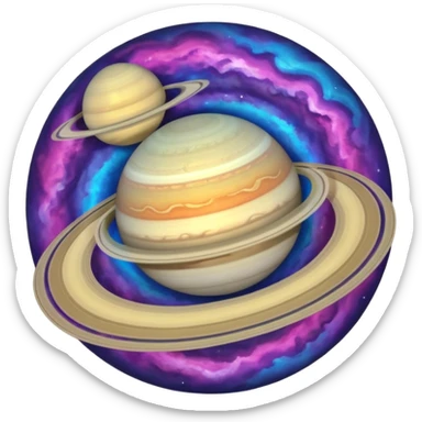 Saturn as a round planet with a ring sticker