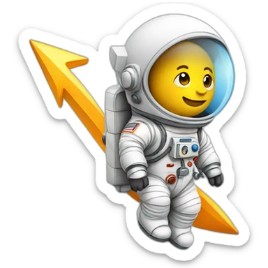 Astronaut on an upward arrow sticker
