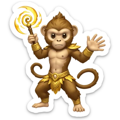 air elemental monkey warior air particles sticker