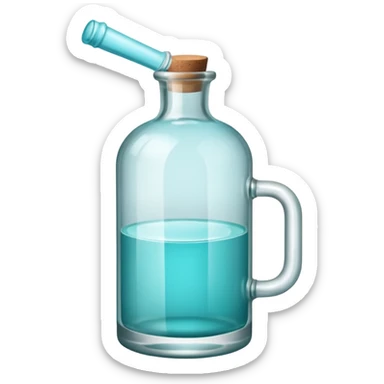 A bottle of vodka emoji with a handle and a window and a different color. sticker