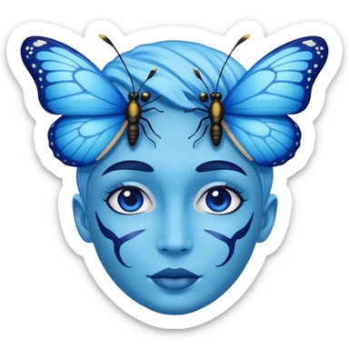 batter fly blou  sticker