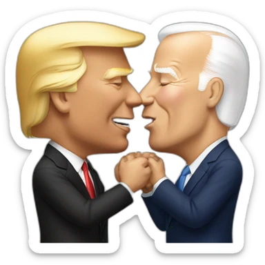Donald trump kissing Joe biden sticker