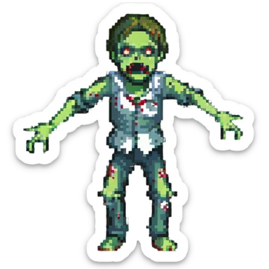 zombie with arms outstretched sticker