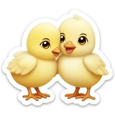 Cute baby chick couple sticker