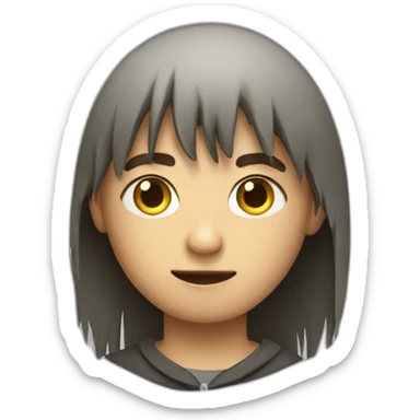 boy with fringe and hoodir sticker