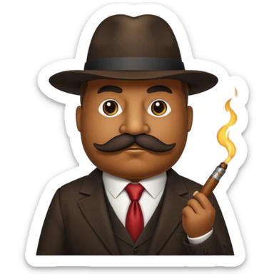 birne verkleidet als mafia boss mit geischt  sticker