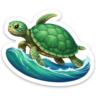 Turtle on a wave  sticker
