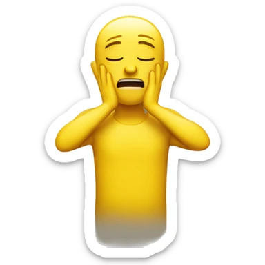 A yellow person crying happy sticker