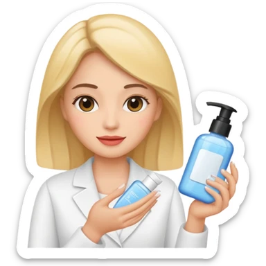 woman holding skincare product sticker