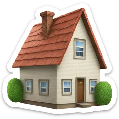 House made out of a cards sticker