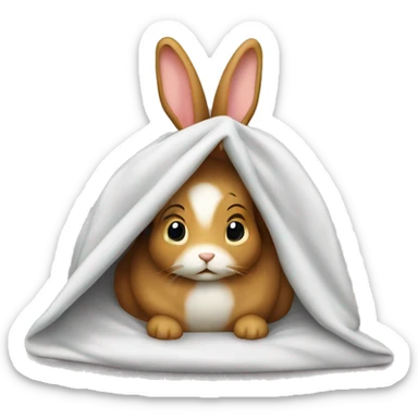 Hase eingekuschelt in eine Decke sticker