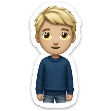 homeless white boy in dark blue sweater sticker