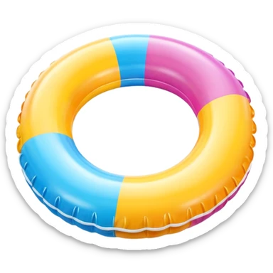 inflatable pool float object icon, colorful swimming ring, glossy plastic texture, summer vibe, 3D cartoon, mobile game icon style, centered, clean background, no text, no watermark
 sticker