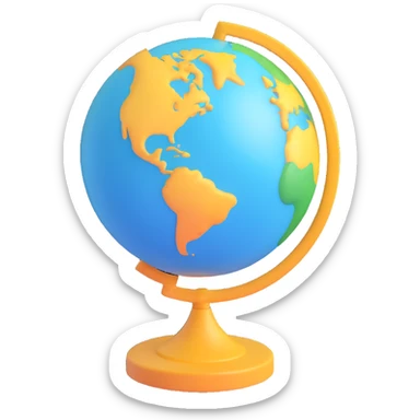 globe with a stand, 3D emoji style sticker