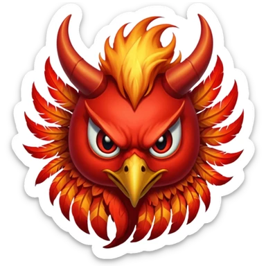 devil phoenix bird sticker