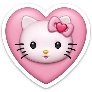 hello kitty heart`no mouth sticker